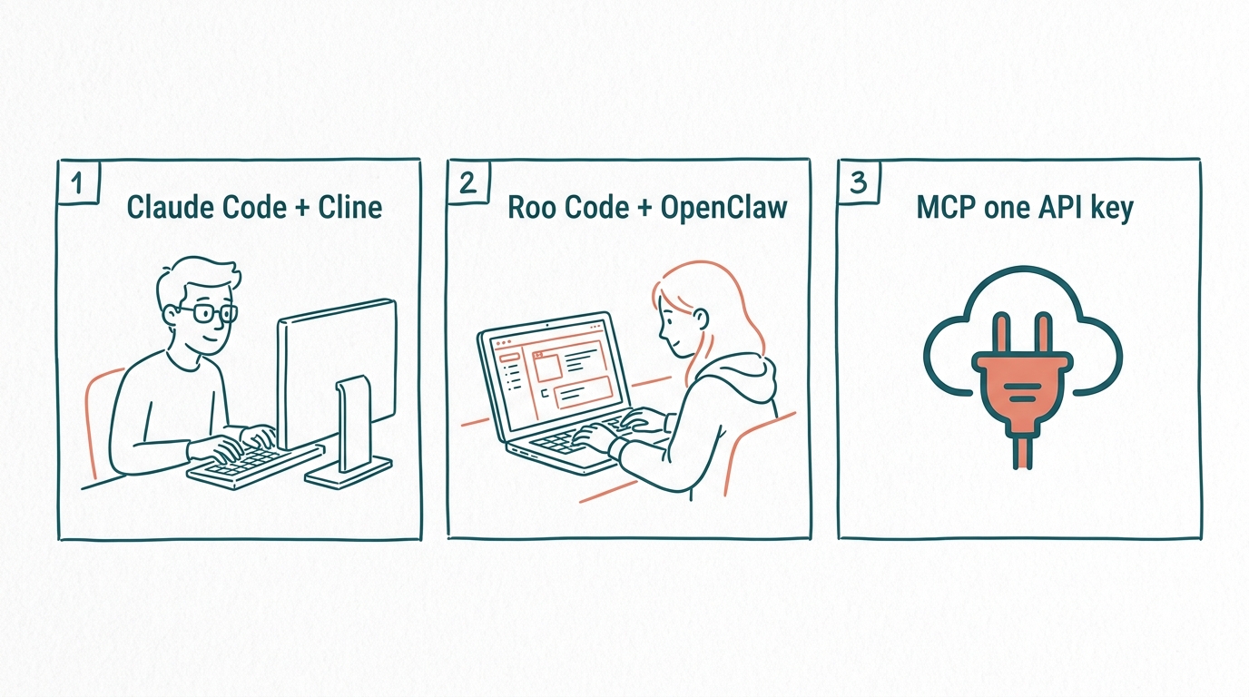 Z.ai developer tool integrations: Claude Code, Cline, Roo Code, OpenClaw, MCP